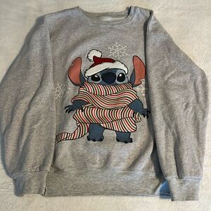 Disneys stitch juniors Christmas sweatshirt size large! Cute and comfortable!!